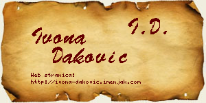 Ivona Daković vizit kartica